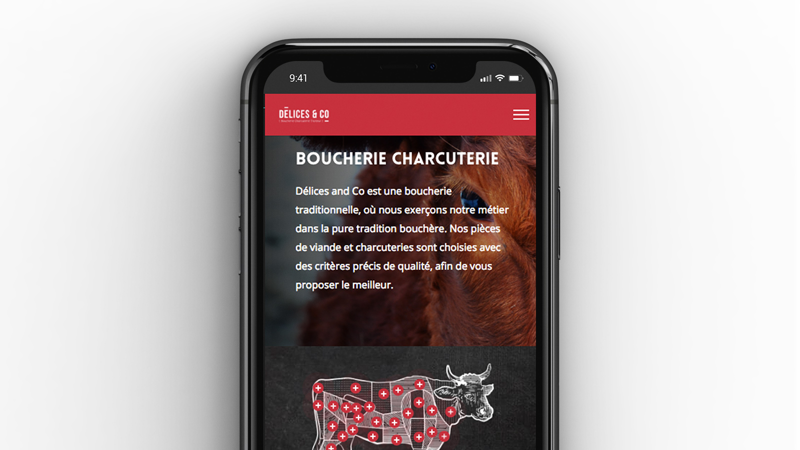 Site internet de la Boucherie Délices & Co